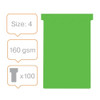 Nobo T-Cards Size 4 Pack of 100 Green 2004005 2004005