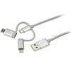 Startech.Com 1M 3 In 1 Lightening Usb Cable LTCUB1MGR