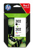 Hp 302 Black Tri- Colour Standard Capacity Ink Cartridge Twinpack 170 Pages + 15 X4D37AE
