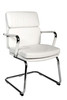 Deco Cantilever Retro Style Faux Leather Reception/Boardroom/Visitors Chair Whit 1101WH