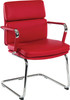 Deco Cantilever Retro Style Faux Leather Reception/Boardroom/Visitors Chair Red 1101RD