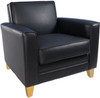 Newport Leather Faced Reception Armchair Black N3561 N3561