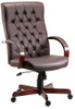 Warwick Antique Style Bonded Leather Faced Executive Office Chair Burgundy B8501 B8501BU