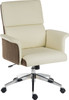 Elegance Gull Wing Medium Back Leather Look Executive Office Chair Cream - 6951C 6951CRE