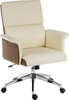 Elegance Gull Wing Medium Back Leather Look Executive Office Chair Cream - 6951C 6951CRE