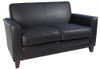 Newport 2 Seater Leather Faced Reception Sofa Black N3562 N3562