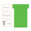 Nobo T-Cards Size 2 Pack of 100 Green 2002005 2002005