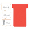 Nobo T-Cards Size 2 Pack of 100 Red 2002003 2002003