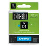 Dymo 45021 12mm x 7m White on Black Tape 45021
