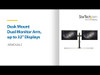 Startech Desk Mount Dual Monitor Arm Ergonomic Vesa Compatible Mount for Up To 3 ARMDUAL2