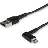 Startech 1M Usb A To Lightning Cable Iphone Ipad Durable Right Angled 90 Degree RUSBLTMM1MBR