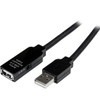 Startech 15M Usb 2.0 Active Extension Cable M/F Cable for Wall Outlet Power Adap USB2AAEXT15M