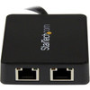 Startech Usb 3.0 To Dual Port Gigabit Ethernet Adapter Nic W/ Usb Port Add Two G USB32000SPT