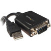 Startech 1Ft 30Cm 1-Port Professional Usb To Serial Adapter Cable With Com Reten ICUSB2321X