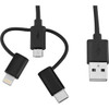 V7 Black Usb Cable Usb 2.0 A Male To Micro Usb Male Lightning Male Usb-C Male 1M LTCMUSB1M-BLK-1E