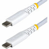 Startech 15Cm 6In White Usb-C Charging Cable 60W 3A Pd Dual-Layer Braided Nylon/ USB2CC15CMNCBRWH