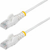 Startech 2M White Slim Cat6 Ethernet Cable Snagless Rj45 Utp Lszh 28Awg Pure Bar N6PAT200CMWHS
