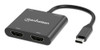 Manhattan Usb-C To Dual Hdmi & Usb-A Adapter Dual 4K@30Hz Or Single 4K@60Hz Powe 154321