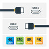 Startech 3Ft 1M Usb4 Cable Usb-If Certified Usb-C Cable 40 Gbps 100W 8K 60Hz Com CC1M-40G-USB-CABLE