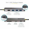 Startech Usb C Multiport Adapter 4K 60Hz Hdmi Hdr10 Video 3 Port 5Gbps Usb-A Hub 115B-USBC-MULTIPORT