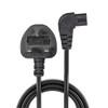 Lindy 0.5M  3 Pin Plug To Right Angled Iec C7 Mains Power Cable Black 0.5 M Po 30454