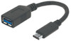 Manhattan Usb-C To Usb-A Cable 15Cm Male To Female Black 5 Gbps Usb 3.2 Gen1 Aka 355285