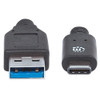 Manhattan Usb-C To Usb-A Cable 1M Male To Male 10 Gbps Usb 3.2 Gen2 Aka Usb 3.1 353373