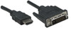 Manhattan Hdmi To Dvi-D 24+1 Cable 1M Male To Male Black Dual Link Compatible Wi 322782