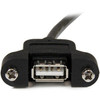 Startech 2 Ft Panel Mount Usb Cable A To A F/M Cable for Pc First End: 1 X Usb T USBPNLAFAM2