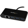 Startech 3 Port Usb-C Hub With Gigabit Ethernet & 60W Power Delivery Passthrough HB30C3AGEPD