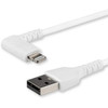 Startech 1M Usb A To Lightning Cable Iphone Ipad Durable Right Angled 90 Degree RUSBLTMM1MWR