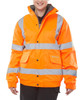Beeswift Hi-Vis Fleece Lined Bomber Jacket Orange Size L CBJFLORL