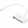 Startech 3 Port Usb C Hub With Gigabit Ethernet Usb-C To 3X Usb-A Usb 3.0 White HB30C3A1GEA