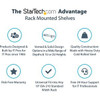 Startech 1U Server Rack Cabinet Shelf Fixed 12" Deep Cantilever Rackmount Tray f SHELF-1U-12-FIXED-S
