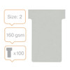 Nobo T-Cards Size 2 Pack of 100 Grey 2002010 2002010