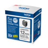 Brother TZE231M5 5 Pack Black on White 8M x 12mm Gloss Tape TZE231M5