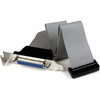 Startech Low Profile 16In Parallel Port Header Cable Adapter With Bracket Db25 F PLATE25F16LP