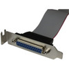 Startech Low Profile 16In Parallel Port Header Cable Adapter With Bracket Db25 F PLATE25F16LP