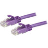 Startech 1.5M Cat6 Ethernet Cable Purple Snagless Gigabit 100W Poe Utp 650Mhz Ca N6PATC150CMPL