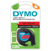 Dymo 91203 12mmx4m Black On Red Plastic Tape 91203