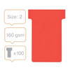Nobo T-Cards Size 2 Pack of 100 Red 2002003 2002003