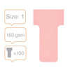Nobo T-Cards Size 1 Pack of 100 Pink 2001008 2001008