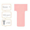 Nobo T-Cards Size 1 Pack of 100 Pink 2001008 2001008