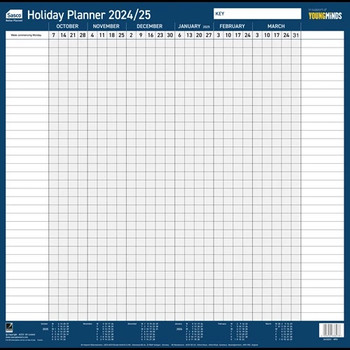 Sasco Unmounted Fiscal Year Wall Planner 2024/25 Poster (412 x 416mm) 2410231 2410231