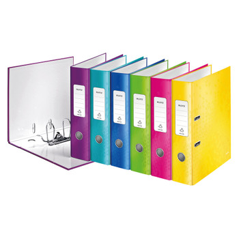 Leitz Wow 180 Lever Arch File 80mm A4 Assorted Pack of 10 10051099 LZ33046