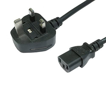 Mains Lead to IEC C13 Kettle PC Computer Monitor Cable Black 1.8m RB-250