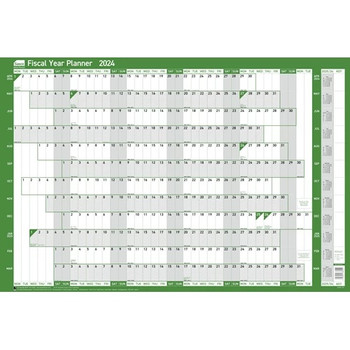 Sasco Mounted Fiscal Year Wall Planner 2024/25 Board (915 x 610mm) 2410225 2410225