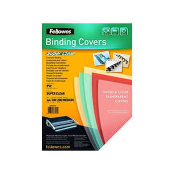 Fellowes 5376001 PVC COVER A4 150 MICRONS CLEAR 100 PK 5376001