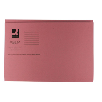 Q-Connect Square Cut Folder Mediumweight 250gsm Foolscap Pink Pack of 100 K KF01187