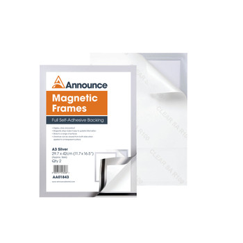 Announce Magnetic Frame A3 Silver Pack of 2 AA01843 AA01843